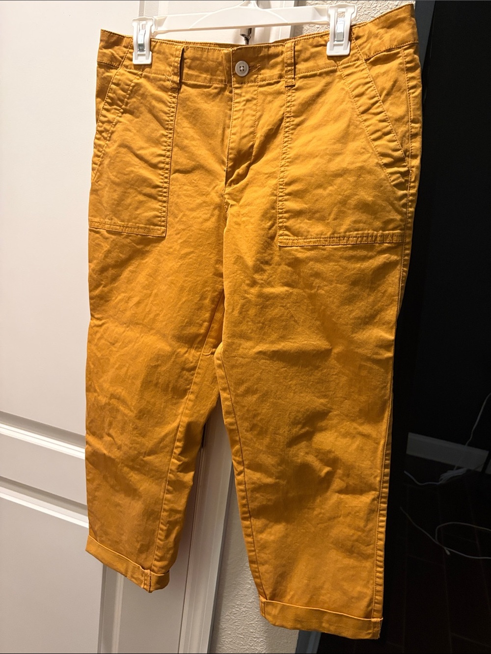 GAP Mustard Yellow Cropped Utility Pants